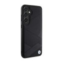 BMW Signature Leather Crossing Lines Pattern - Etui Samsung Galaxy S24 (czarny) BMW