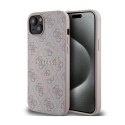 Guess 4G Collection Leather Metal Logo MagSafe - Etui iPhone 15 Plus / 14 Plus (różowy) Guess