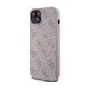 Guess 4G Collection Leather Metal Logo MagSafe - Etui iPhone 15 Plus / 14 Plus (różowy) Guess