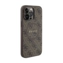 Guess 4G Collection Leather Metal Logo MagSafe - Etui iPhone 15 Pro Max (brązowy) Guess
