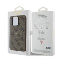 Guess 4G Collection Leather Metal Logo MagSafe - Etui iPhone 15 Pro Max (brązowy) Guess