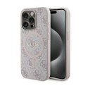 Guess 4G Collection Leather Metal Logo MagSafe - Etui iPhone 15 Pro (różowy) Guess