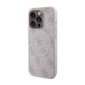 Guess 4G Collection Leather Metal Logo MagSafe - Etui iPhone 15 Pro (różowy) Guess