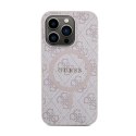 Guess 4G Collection Leather Metal Logo MagSafe - Etui iPhone 15 Pro (różowy) Guess