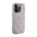 Guess 4G Collection Leather Metal Logo MagSafe - Etui iPhone 15 Pro (różowy) Guess
