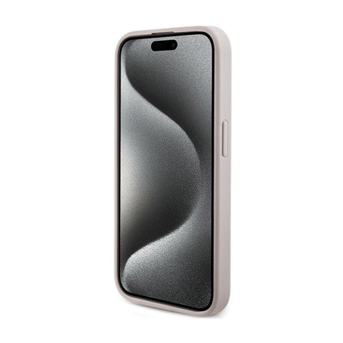 Guess 4G Collection Leather Metal Logo MagSafe - Etui iPhone 15 Pro (różowy) Guess Guess 4G Collection Leather Metal Logo MagSafe - Etui iPhone 15 Pro (różowy) Guess