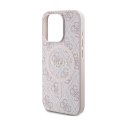Guess 4G Collection Leather Metal Logo MagSafe - Etui iPhone 15 Pro (różowy) Guess