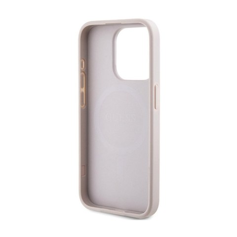Guess 4G Collection Leather Metal Logo MagSafe - Etui iPhone 15 Pro (różowy) Guess Guess 4G Collection Leather Metal Logo MagSafe - Etui iPhone 15 Pro (różowy) Guess