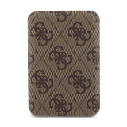 Guess 4G Leather Metal Logo MagSafe - Power Bank indukcyjny 5000 mAh 15W MagSafe (brązowy) Guess