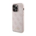 Guess Bundle Pack MagSafe 4G Metal Gold Logo - Zestaw etui + Power Bank 5000mAh MagSafe iPhone 15 Pro (różowy) Guess