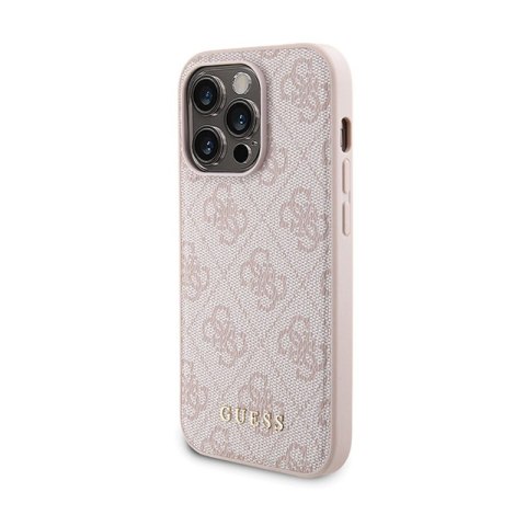 Guess Bundle Pack MagSafe 4G Metal Gold Logo - Zestaw etui + Power Bank 5000mAh MagSafe iPhone 15 Pro (różowy) Guess Guess Bundle Pack MagSafe 4G Metal Gold Logo - Zestaw etui + Power Bank 5000mAh MagSafe iPhone 15 Pro (różowy) Guess
