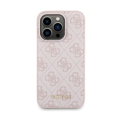 Guess Bundle Pack MagSafe 4G Metal Gold Logo - Zestaw etui + Power Bank 5000mAh MagSafe iPhone 15 Pro (różowy) Guess Guess Bundle Pack MagSafe 4G Metal Gold Logo - Zestaw etui + Power Bank 5000mAh MagSafe iPhone 15 Pro (różowy) Guess