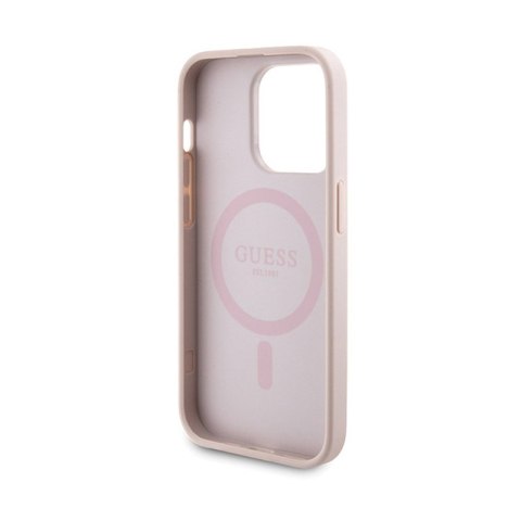 Guess Bundle Pack MagSafe 4G Metal Gold Logo - Zestaw etui + Power Bank 5000mAh MagSafe iPhone 15 Pro (różowy) Guess Guess Bundle Pack MagSafe 4G Metal Gold Logo - Zestaw etui + Power Bank 5000mAh MagSafe iPhone 15 Pro (różowy) Guess