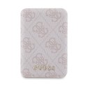 Guess Bundle Pack MagSafe 4G Metal Gold Logo - Zestaw etui + Power Bank 5000mAh MagSafe iPhone 15 Pro (różowy) Guess