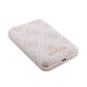 Guess Bundle Pack MagSafe 4G Metal Gold Logo - Zestaw etui + Power Bank 5000mAh MagSafe iPhone 15 Pro (różowy) Guess