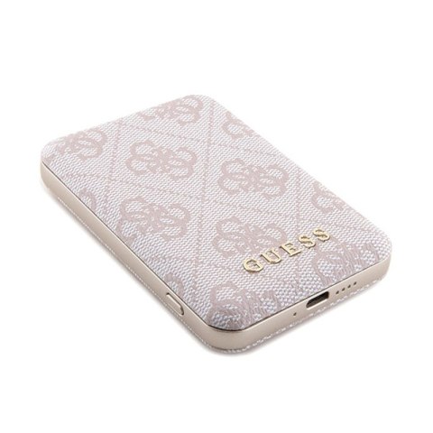 Guess Bundle Pack MagSafe 4G Metal Gold Logo - Zestaw etui + Power Bank 5000mAh MagSafe iPhone 15 Pro (różowy) Guess Guess Bundle Pack MagSafe 4G Metal Gold Logo - Zestaw etui + Power Bank 5000mAh MagSafe iPhone 15 Pro (różowy) Guess