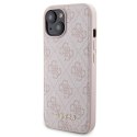 Guess Bundle Pack MagSafe 4G Metal Gold Logo - Zestaw etui + Power Bank 5000mAh MagSafe iPhone 15 (różowy) Guess