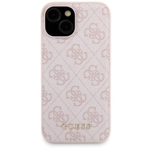 Guess Bundle Pack MagSafe 4G Metal Gold Logo - Zestaw etui + Power Bank 5000mAh MagSafe iPhone 15 (różowy) Guess Guess Bundle Pack MagSafe 4G Metal Gold Logo - Zestaw etui + Power Bank 5000mAh MagSafe iPhone 15 (różowy) Guess