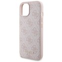 Guess Bundle Pack MagSafe 4G Metal Gold Logo - Zestaw etui + Power Bank 5000mAh MagSafe iPhone 15 (różowy) Guess