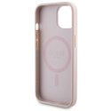 Guess Bundle Pack MagSafe 4G Metal Gold Logo - Zestaw etui + Power Bank 5000mAh MagSafe iPhone 15 (różowy) Guess
