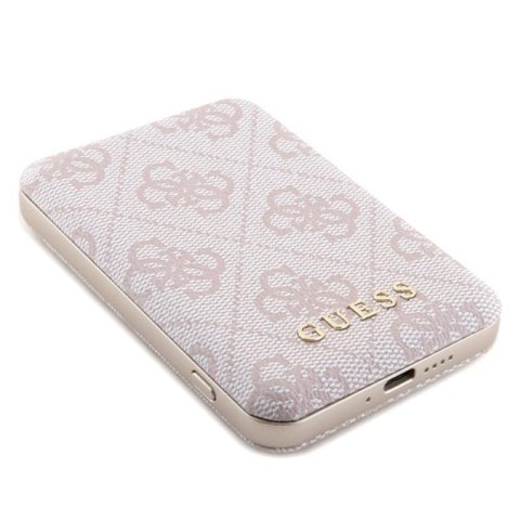 Guess Bundle Pack MagSafe 4G Metal Gold Logo - Zestaw etui + Power Bank 5000mAh MagSafe iPhone 15 (różowy) Guess Guess Bundle Pack MagSafe 4G Metal Gold Logo - Zestaw etui + Power Bank 5000mAh MagSafe iPhone 15 (różowy) Guess