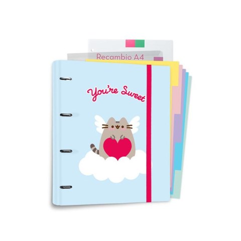 Pusheen - Segregator A4 z kolekcji Purrfect Love z kartkami (4 ringi, gumka) Pusheen Pusheen - Segregator A4 z kolekcji Purrfect Love z kartkami (4 ringi, gumka) Pusheen