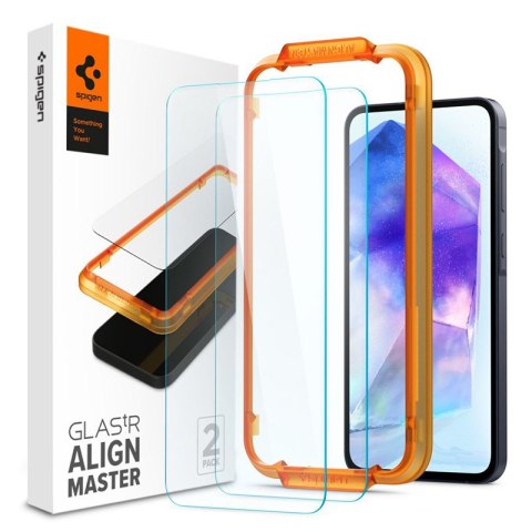 Spigen Alm Glas.TR 2-Pack - Szkło hartowane do Samsung Galaxy A55 5G (2 szt.) (Przezroczysty) Spigen Spigen Alm Glas.TR 2-Pack - Szkło hartowane do Samsung Galaxy A55 5G (2 szt.) (Przezroczysty) Spigen
