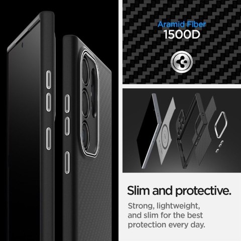 Spigen Enzo Aramid - Etui Samsung Galaxy S24 Ultra (Czarny) Spigen Spigen Enzo Aramid - Etui Samsung Galaxy S24 Ultra (Czarny) Spigen