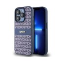DKNY Leather Mono Stripe & Metal Logo - Etui iPhone 15 Pro (niebieski) DKNY