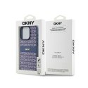DKNY Leather Mono Stripe & Metal Logo - Etui iPhone 15 Pro (niebieski) DKNY