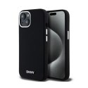 DKNY Liquid Silicone Small Metal Logo MagSafe - Etui iPhone 15 Plus / 14 Plus (czarny) DKNY