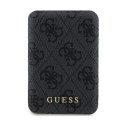 Guess 4G Leather Metal Logo MagSafe - Power Bank indukcyjny 5000 mAh 15W MagSafe (czarny) Guess