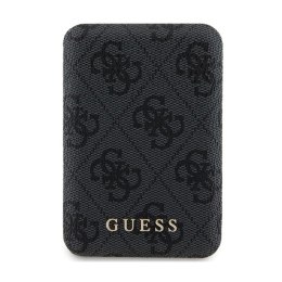 Guess 4G Leather Metal Logo MagSafe - Power Bank indukcyjny 5000 mAh 15W MagSafe (czarny) Guess