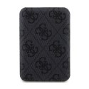 Guess 4G Leather Metal Logo MagSafe - Power Bank indukcyjny 5000 mAh 15W MagSafe (czarny) Guess