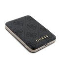Guess 4G Leather Metal Logo MagSafe - Power Bank indukcyjny 5000 mAh 15W MagSafe (czarny) Guess