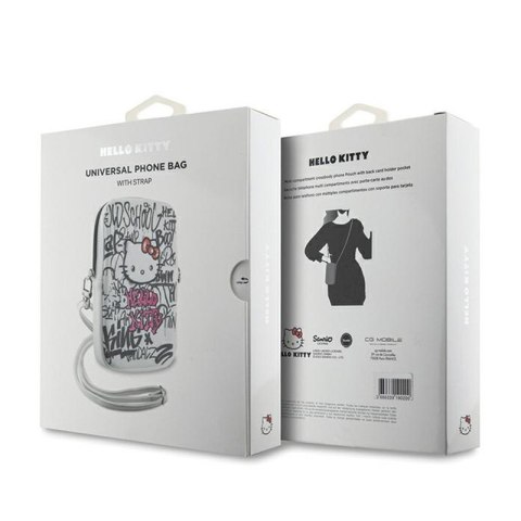 Hello Kitty Graffiti Kitty Head - Torebka crossbody na telefon (biały) Hello Kitty Hello Kitty Graffiti Kitty Head - Torebka crossbody na telefon (biały) Hello Kitty