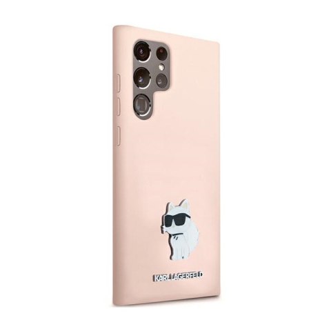 Karl Lagerfeld Silicone Choupette Metal Pin - Etui Samsung Galaxy S24 Ultra (różowy) Karl Lagerfeld Karl Lagerfeld Silicone Choupette Metal Pin - Etui Samsung Galaxy S24 Ultra (różowy) Karl Lagerfeld