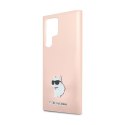 Karl Lagerfeld Silicone Choupette Metal Pin - Etui Samsung Galaxy S24 Ultra (różowy) Karl Lagerfeld