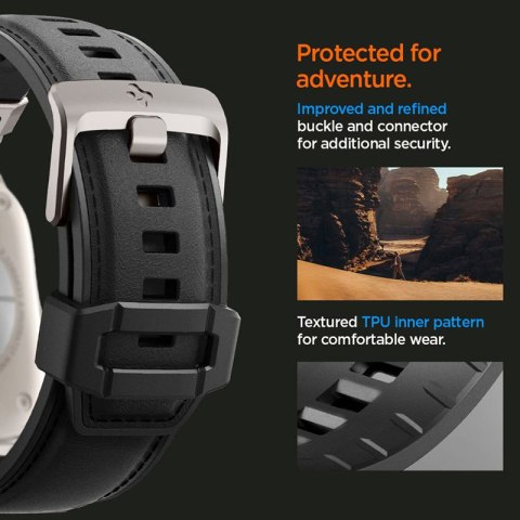 Spigen DuraPro Armor PU - Pasek do Apple Watch 42/44/45/49 mm (czarny) Spigen Spigen DuraPro Armor PU - Pasek do Apple Watch 42/44/45/49 mm (czarny) Spigen