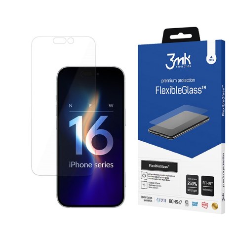 3mk FlexibleGlass - Szkło hybrydowe do iPhone 16 Pro Max 3mk 3mk FlexibleGlass - Szkło hybrydowe do iPhone 16 Pro Max 3mk