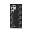 DKNY Leather Checkered Mono Pattern MagSafe - Etui Samsung Galaxy S24 Ultra (czarny) DKNY