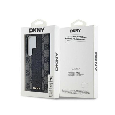 DKNY Leather Checkered Mono Pattern MagSafe - Etui Samsung Galaxy S24 Ultra (czarny) DKNY DKNY Leather Checkered Mono Pattern MagSafe - Etui Samsung Galaxy S24 Ultra (czarny) DKNY