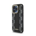 DKNY Leather Checkered Mono Pattern MagSafe - Etui iPhone 15 Pro Max (czarny) DKNY