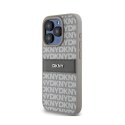 DKNY Leather Mono Stripe & Metal Logo - Etui iPhone 15 Pro Max (beżowy) DKNY