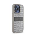 DKNY Leather Mono Stripe & Metal Logo - Etui iPhone 15 Pro Max (beżowy) DKNY