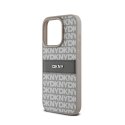 DKNY Leather Mono Stripe & Metal Logo - Etui iPhone 15 Pro Max (beżowy) DKNY