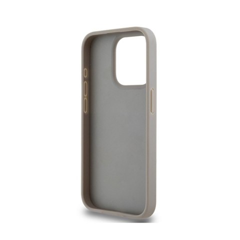 DKNY Leather Mono Stripe & Metal Logo - Etui iPhone 15 Pro Max (beżowy) DKNY DKNY Leather Mono Stripe & Metal Logo - Etui iPhone 15 Pro Max (beżowy) DKNY