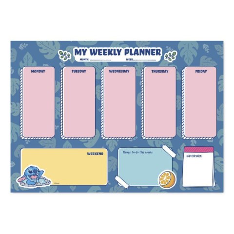 Disney Stitch - Planner tygodniowy 54 strony A4 Stitch Disney Stitch - Planner tygodniowy 54 strony A4 Stitch