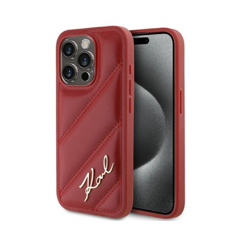 Karl Lagerfeld Diagonal Quilted Script - Etui iPhone 15 Pro Max (czerwony) Karl Lagerfeld Karl Lagerfeld Diagonal Quilted Script - Etui iPhone 15 Pro Max (czerwony) Karl Lagerfeld