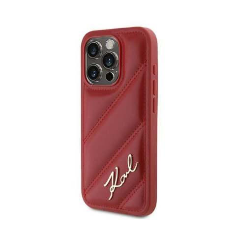 Karl Lagerfeld Diagonal Quilted Script - Etui iPhone 15 Pro Max (czerwony) Karl Lagerfeld Karl Lagerfeld Diagonal Quilted Script - Etui iPhone 15 Pro Max (czerwony) Karl Lagerfeld